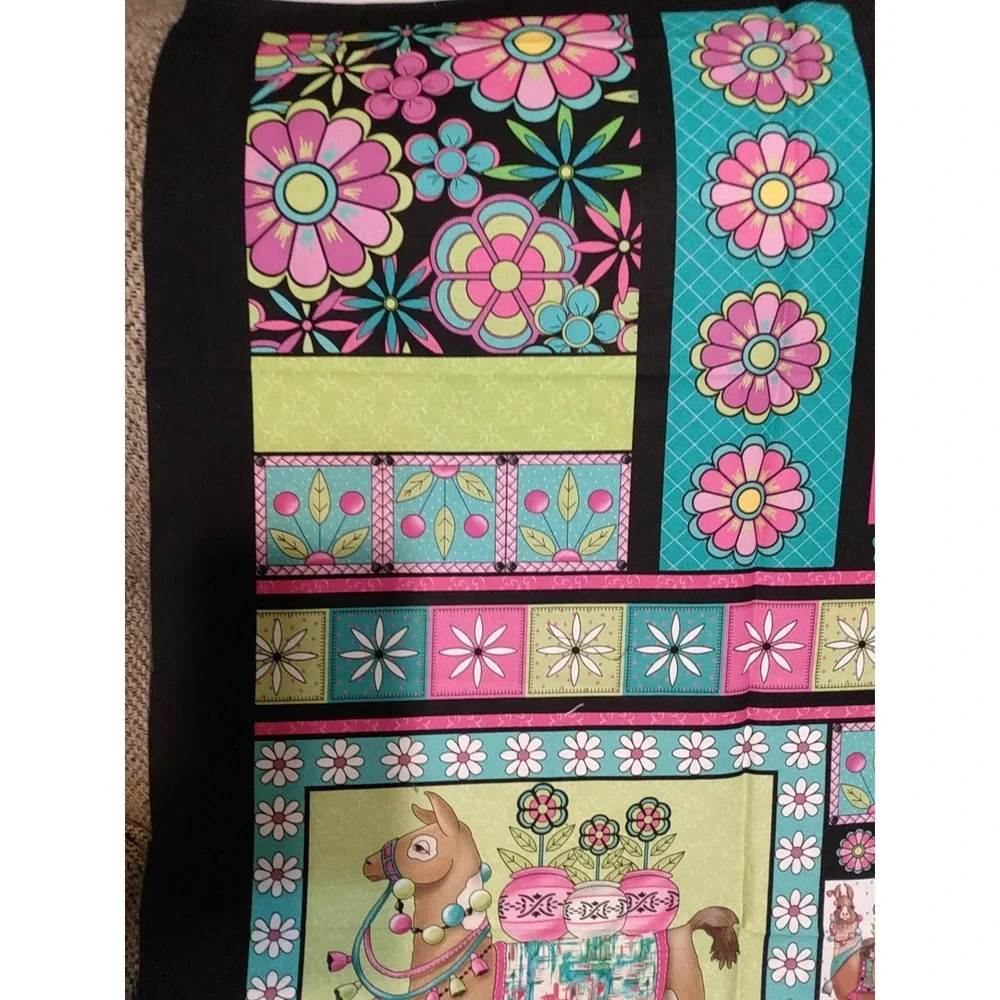 Fiesta Boho - Llama Fabric Panel Bright colors Cut n' sew Desiree's Designs